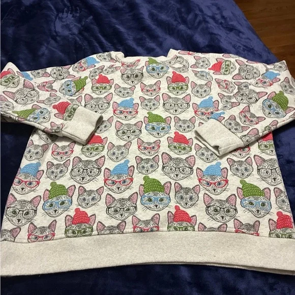 Cat Print Sweatshirt - Multicolor SM Wardrobe brand - Picture 5 of 7